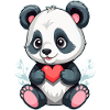 Panda with heart