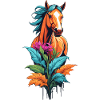 Horse head with flowers