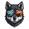 Husky Chien Hipster Cool Party
