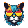 Symbole Chat Hipster Cool Party