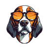 Beagle Chien Hipster Cool Party