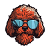 Caniche Chien Hipster Cool Party