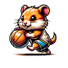Funny hamster dunking basketball