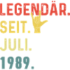 35th Birthday Man Woman Legendary Since July 1989