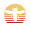 Hobby beekeeper retro sunset design