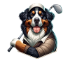 Funny Bernese Mountain Dog Golfer