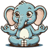 Cute blue elephant doing yoga
