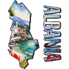 Carte à l’aquarelle Albanie