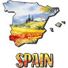 Carte aquarelle de l’Espagne