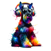 Bunte Splash Art Kopfhörer Riesenschnauzer