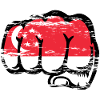 Singapore flag fist hand used