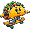 Taco Skater Skateboard Divertimento Messicano