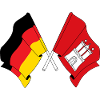 Flag Germany flag Hamburg crossed