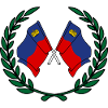 Flags Liechtenstein in laurel wreath