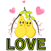 Cute yellow pears