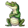 Funny Relaxed Crocodile Cartoon