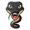 Stylish snake with open mouth