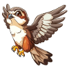Majestic flying falcon in flight