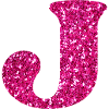 Letter j Pink Glitter