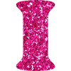 Letter i pink glitter