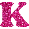 Letter k pink glitter