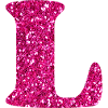 Glitter pink letter l