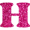 Letter h pink glitter