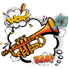 Trumpet in comic cloud