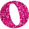 Letter o pink glitter