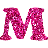 Letter M Pink Glitter