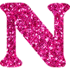 Pink Glitter Letter n