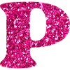 Glitter pink letter p