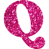 Letter q pink glitter