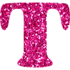 Letter t pink glitter