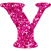Letter y pink glitter