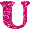 Glitter pink u letter