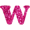 Glitter pink letter w
