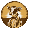 Retro Cow with Bowtie