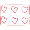 Six Hearts Heart Rectangle Pink