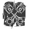 v8 abstract engine illustration musclecar tuning