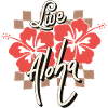 Hawaje na żywo Aloha Summer Vibe Powiedzenie Retro