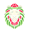 Lion d'été drôle de pastèque