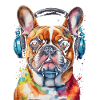 French Bulldog Headphones Frenchie Dog