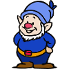 Nain avec capuchon bleu