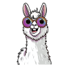 Funny llama with sunglasses
