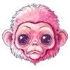 Pink Bigeyes Monkey Motif