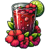 Red hibiscus tea cup
