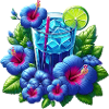Blue hibiscus tea