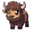 Cute bison cartoon character