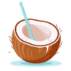 Coconut with straw